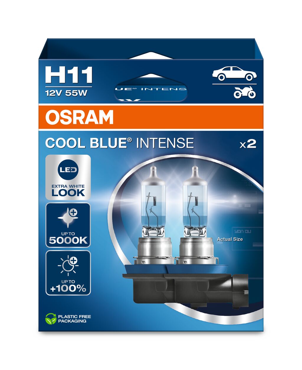 OSRAM COOL BLUE INTENSE H11 12V DUOBOX ECO (EX 64211CBN-HCB)